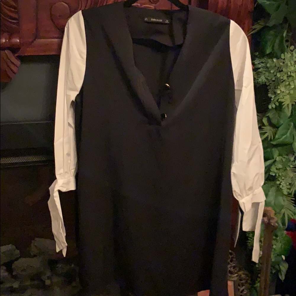 Zara black and white dress